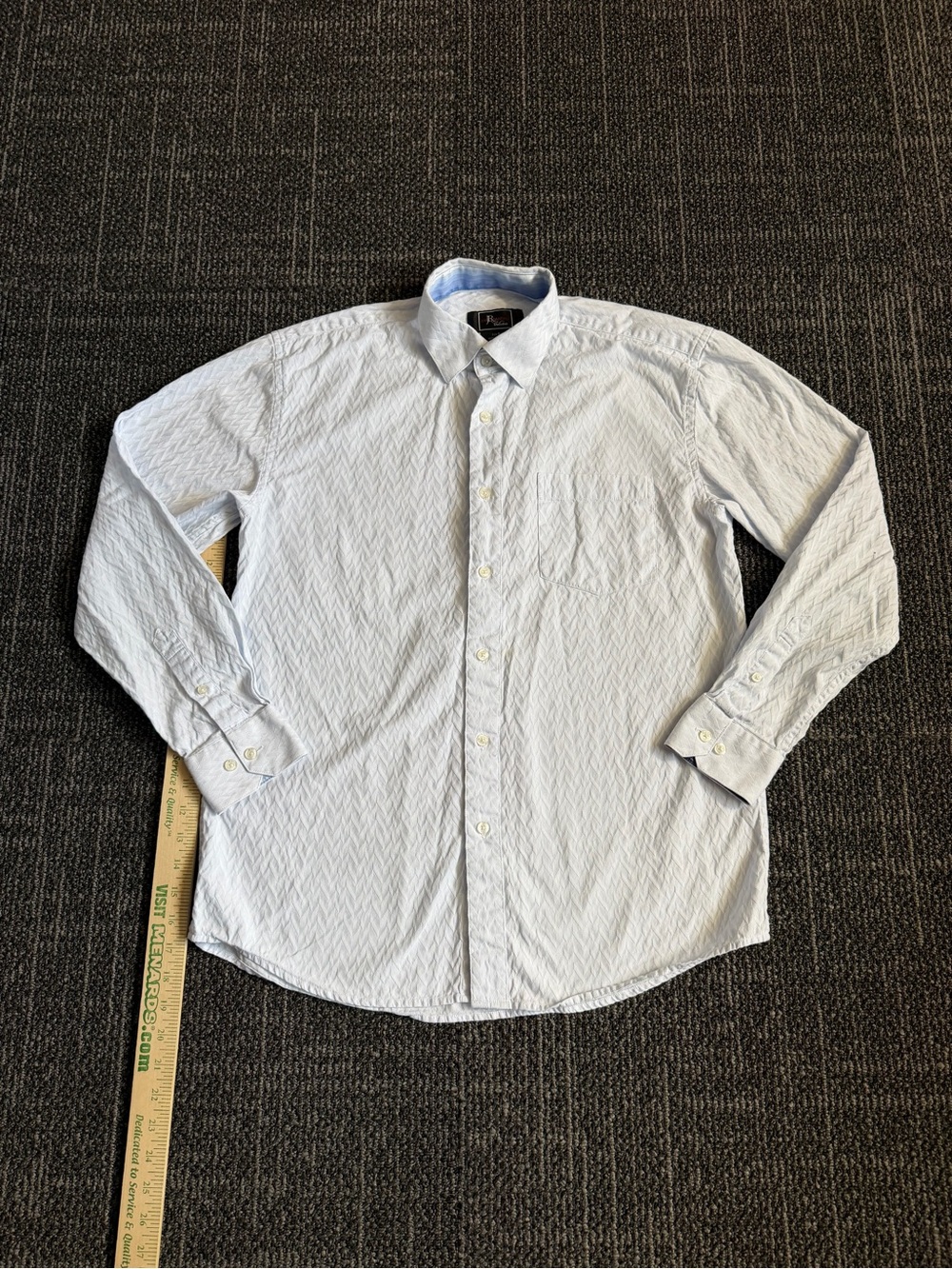 Jon Randall Men Button Up Shirt Long Sleeve Cotton Medium Lt. Blue